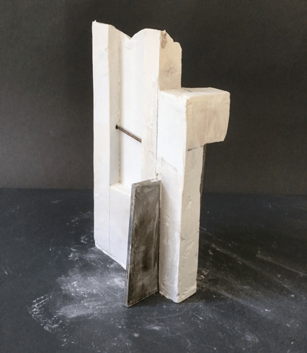 Mark Webber, Untitled Wall 7, 2018, Hydrocal, 8" x 5" x 4" at Anita Rogers Gallery