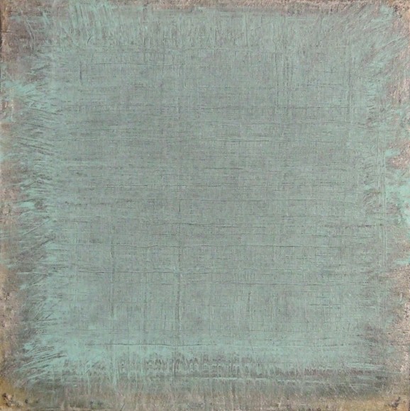 John Ashworth. Untitled. 2017. Acrylic on paper mounted on panel. 18&quot; x 18&quot; at Anita Rogers Gallery