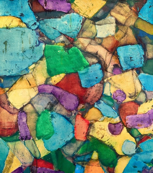 Robert Szot, Echo Park, 2024, Oil, metal leaf and charcoal on linen, 40&quot; x 35&quot; at Anita Rogers Gallery