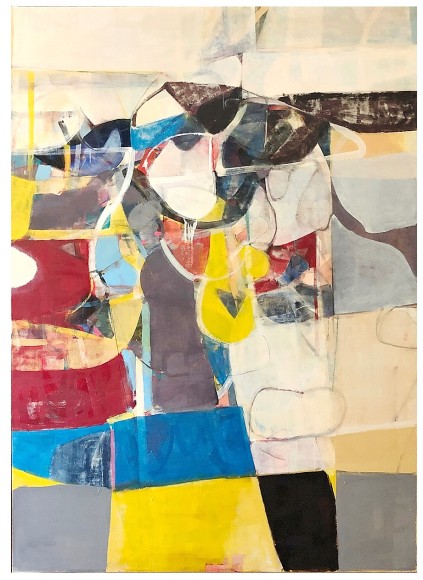 Robert Szot, Artists And Models Abroad, 2019, Oil on linen, 80" x 56 2/3" at Anita Rogers Gallery