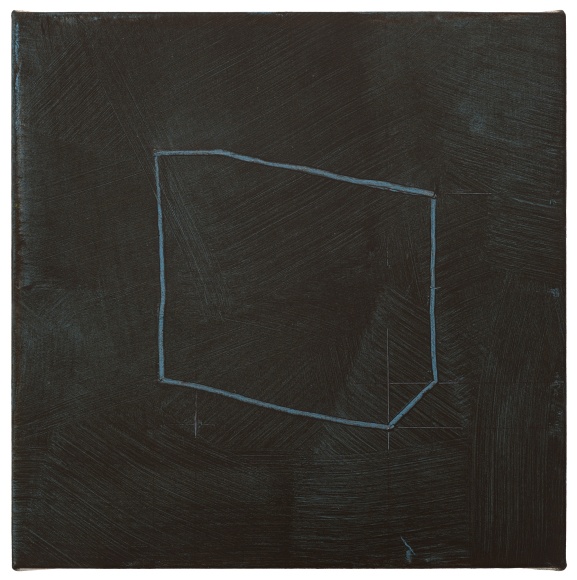 Jan Cunningham, Black Earth Over Blue, 2018, Oil on linen, 8" x 8"