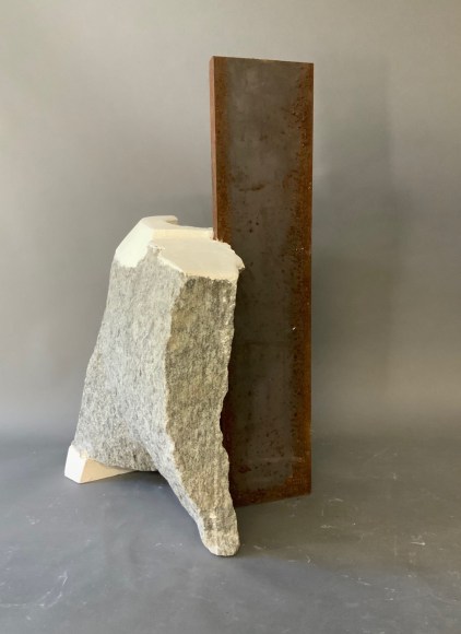 Mark Webber, Untitled, 2019, Stone, Hydrocal, Steel, 23" x 15" x 9" at Anita Rogers Gallery