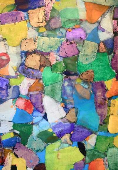 Robert Szot, Demirep, 2024, Oil, metal leaf and charcoal on linen, 74&quot; x 50&quot; at Anita Rogers Gallery