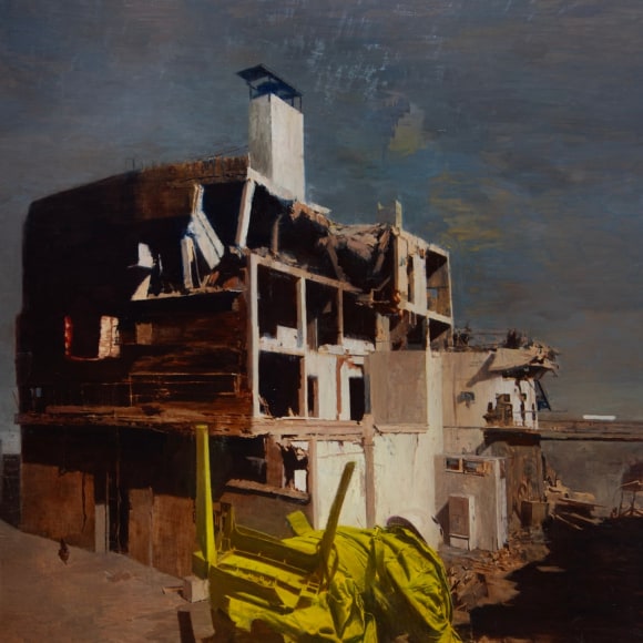 Phil Hale, ANTICLIMB, 2025, Oil on canvas, 51&rdquo; x&nbsp;51&rdquo; at Anita Rogers Gallery