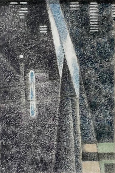 John McDevitt King, Deuces Wild, 2024, Encaustic on Wood Panel, 36&quot; x 24&quot;&nbsp; at Anita Rogers Gallery