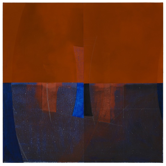 Jan Cunningham, Red Inflection,&nbsp;2018,&nbsp;Oil on linen, 24&quot; x 24&quot;