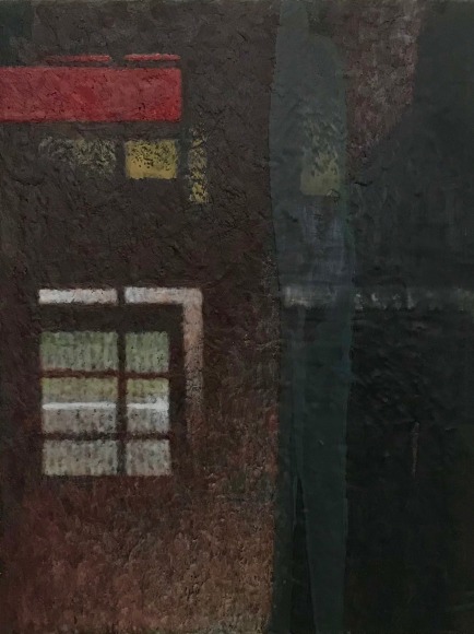 John McDevitt King, Not Quite, 2021, Encaustic on panel, 24&quot; x 18&quot; at Anita Rogers Gallery