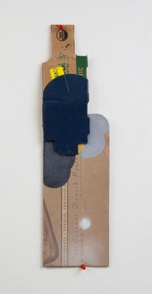 George Negroponte, Handle With Care (For V.H.), 2016, Enamel &amp; latex on cardboard, 18 &frac34;&quot; x 5&quot; at Anita Rogers Gallery