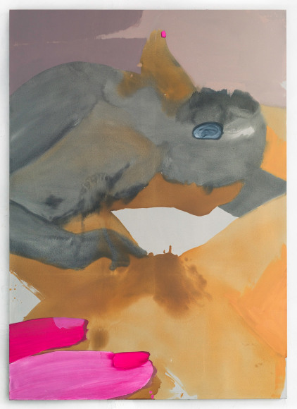 Sarah Faux, Holding Empty, 2017, oil on canvas, 84&quot; x 60&quot; at Anita Rogers Gallery