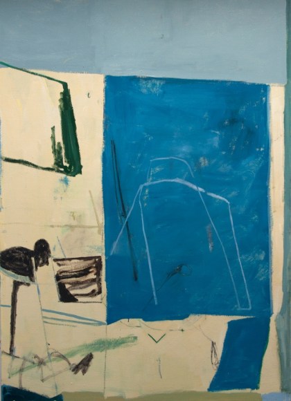 Tristan Barlow, Blueprint II, 2016, Oil on linen, 67&quot; x 55&quot;