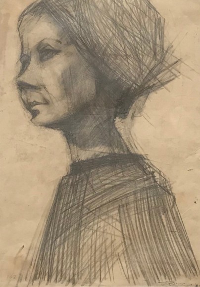 Jack Martin Rogers, Pencil Portrait, 1962, Pencil on paper, 19 1/2" x 13 3/4" at Anita Rogers Gallery