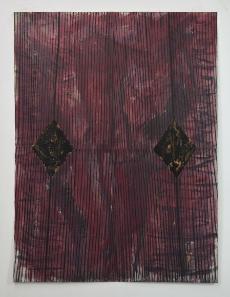 Rafael Vega, Unititled, 2016-17, mixed media on canvas, 64" x 48" at Anita Rogers Gallery