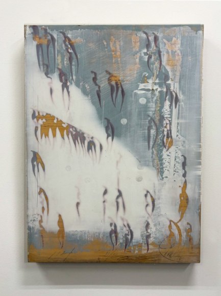 Wm. Dilworth, 14 as 1 #3, CountMarks ShadowMarks, 11/23 &amp; 12/5/2019 114, 2019, Oil on wood, 15 1/8&quot; x 11 3/16&quot; at Anita Rogers Gallery