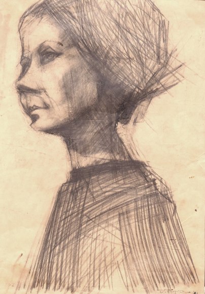 Jack Martin Rogers, Pencil Portrait, 1962, Pencil on paper, 19 1/2&quot; x 13 3/4&quot;​ at Anita Rogers Gallery