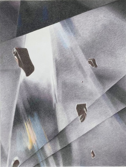 John McDevitt King, Formed First, 2024, Colored Pencil on Paper, 59&quot; x 45&quot; at Anita Rogers Gallery