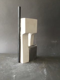 Mark Webber, Portal, 2019, Steel, tin, and hydrocal, 14" x 7" x 2" at Anita Rogers Gallery