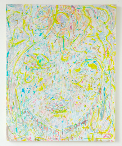 Hayley Barker,  Lightning Lightning, 2017, oil paint, pastels, and colored pencil on panel, 20&quot; x 16&quot; at Anita Rogers Gallery