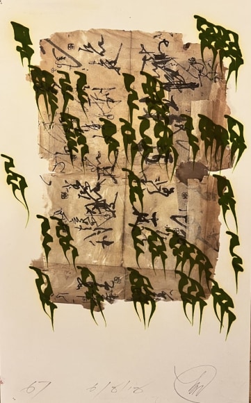 William Dilworth. CountMarks Over Centuries 6/8/18. 2018. Ink on photograph. 13" x 8"