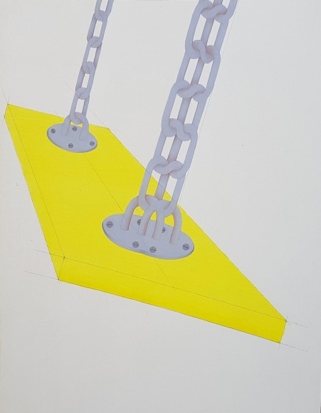 Mahreen Zuberi, Fallacy of the Simple Harmonious Motion, 2019, Pencil, gouache, and watercolor on wasli, 13" x 10" at Anita Rogers Gallery