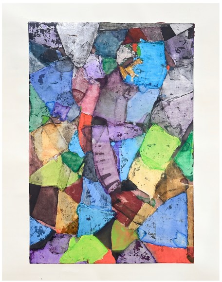 Robert Szot, Study For Maneuver, 2025, Mixed media on paper, 40&quot; x 27.5&quot; at Anita Rogers Gallery
