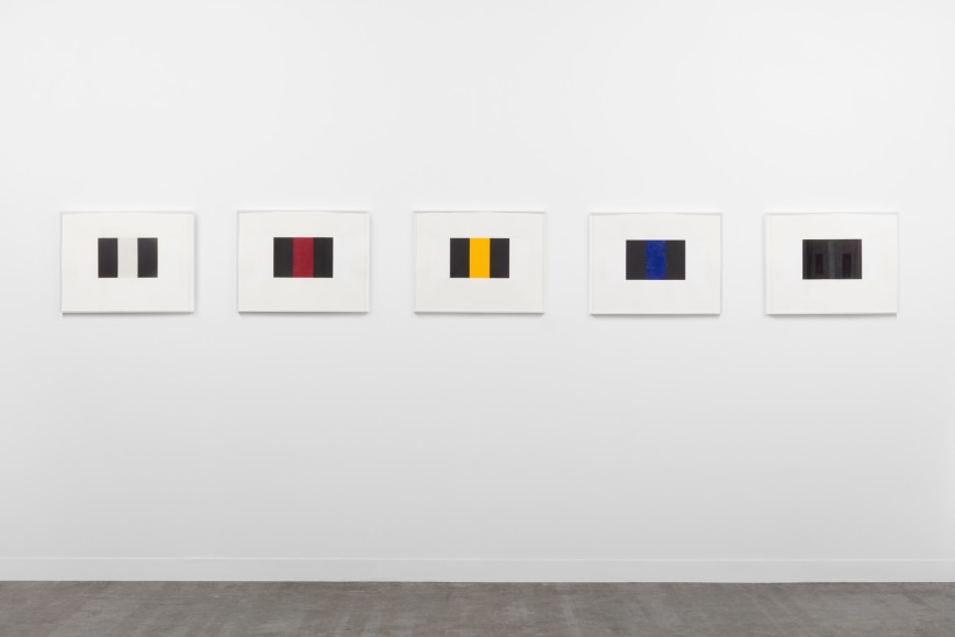 Installation view of Mary Corse's solo-booth at the Armory Show 2018