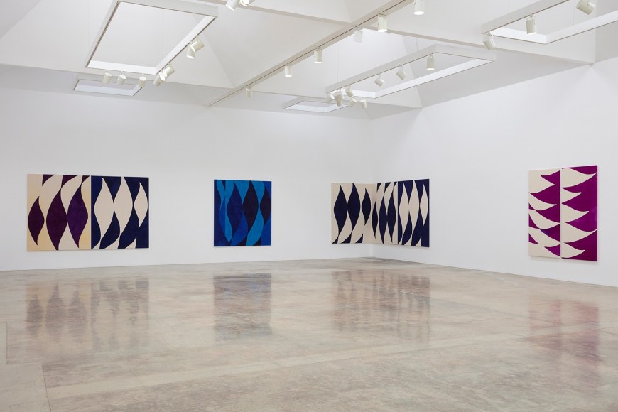 Installation view of &quot;Sarah Crowner: Landscape,&quot; 2021, at Kayne Griffin, Los Angeles