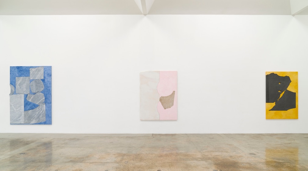 Installation view of &quot;Sam Moyer: Good Friend,&quot; 2021, at Kayne Griffin, Los Angeles