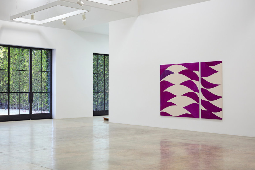 Installation view of &quot;Sarah Crowner: Landscape,&quot; 2021, at Kayne Griffin, Los Angeles