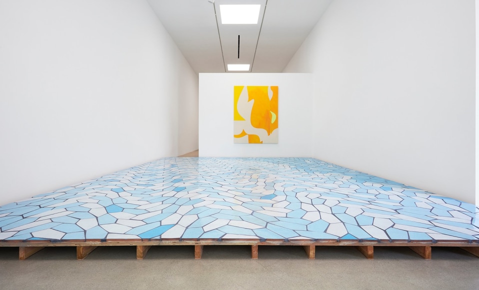 Installation view of &quot;Sarah Crowner: Landscape,&quot; 2021, at Kayne Griffin, Los Angeles