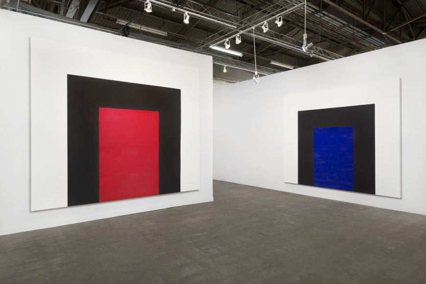 Installation view of Mary Corse's solo-booth at the Armory Show 2018