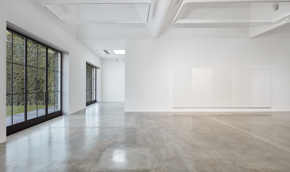 Installation view of Mary Corse: Then and Now at Kayne Griffin Corcoran, Los Angeles