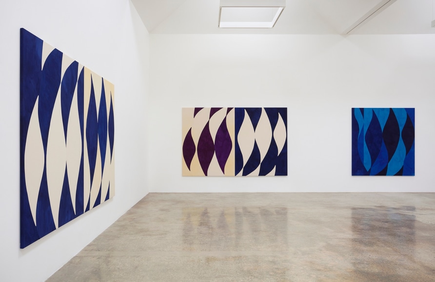 Installation view of &quot;Sarah Crowner: Landscape,&quot; 2021, at Kayne Griffin, Los Angeles