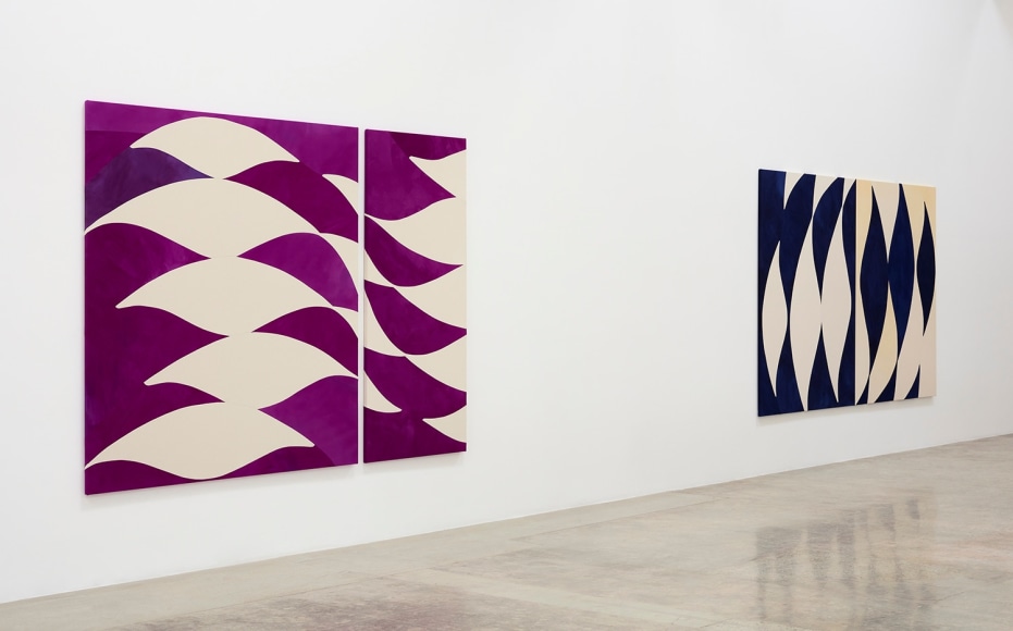 Installation view of &quot;Sarah Crowner: Landscape,&quot; 2021, at Kayne Griffin, Los Angeles