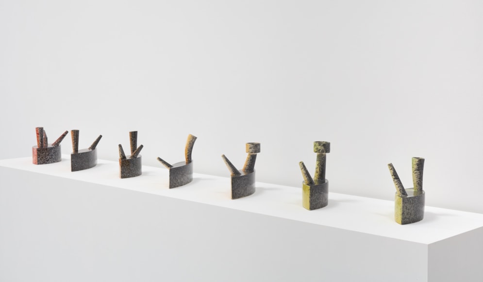 Installation view of &quot;Peter Shire: Drawings, Impossible Teapots, Furniture &amp; Sculpture&quot; at Kayne Griffin Corcoran, Los Angeles