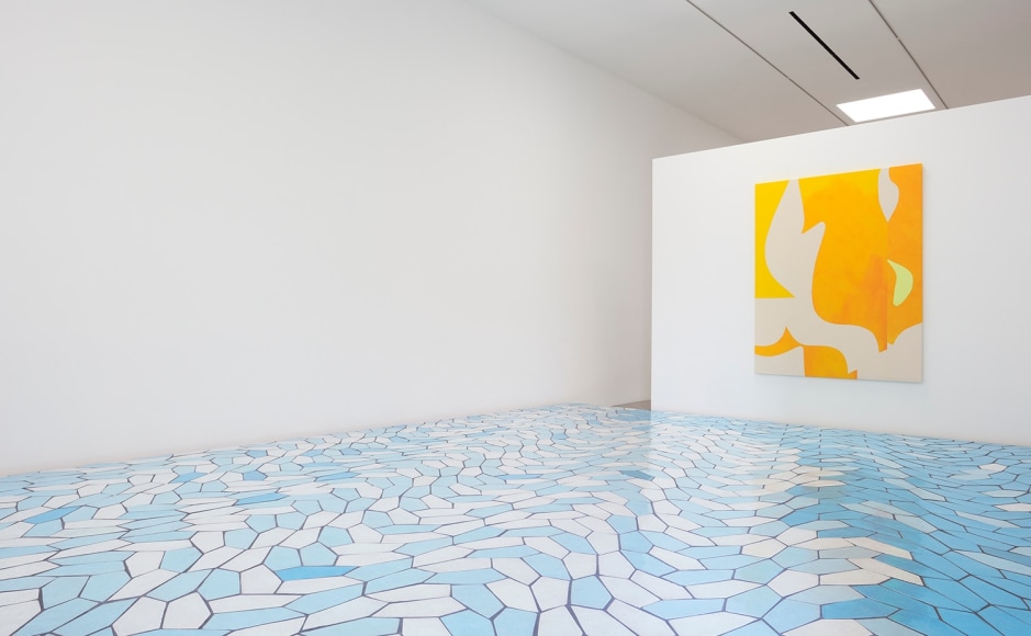 Installation view of &quot;Sarah Crowner: Landscape,&quot; 2021, at Kayne Griffin, Los Angeles