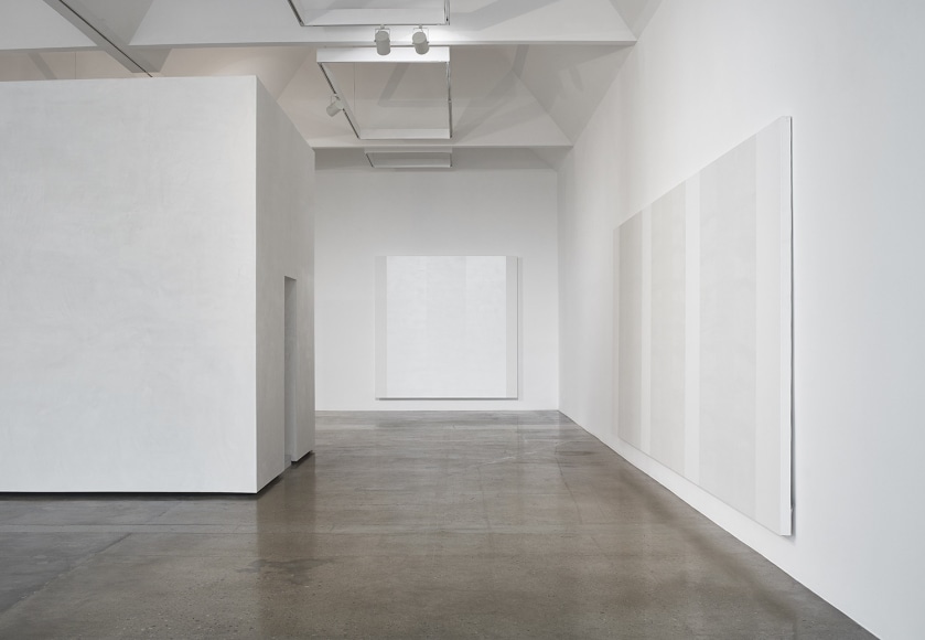 Installation view of Mary Corse: Then and Now at Kayne Griffin Corcoran, Los Angeles