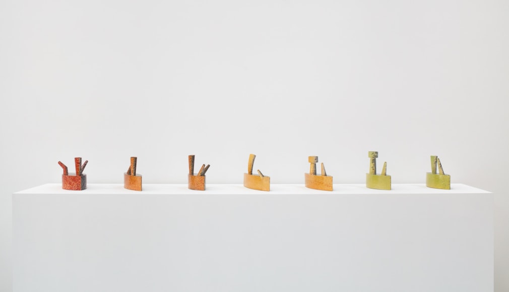 Installation view of &quot;Peter Shire: Drawings, Impossible Teapots, Furniture &amp; Sculpture&quot; at Kayne Griffin Corcoran, Los Angeles