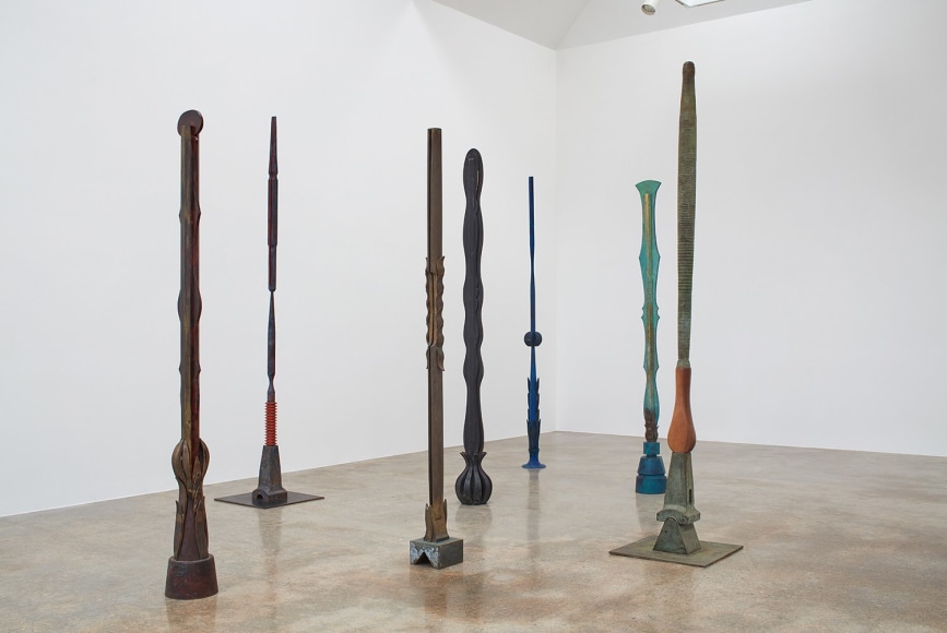 Installation view of &quot;Beverly Pepper: Selected Works 1968 - 2015&quot; at Kayne Griffin Corcoran, Los Angeles.