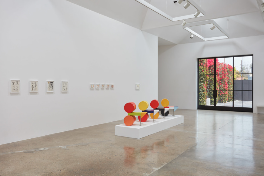 Installation view of &quot;Peter Shire: Drawings, Impossible Teapots, Furniture &amp; Sculpture&quot; at Kayne Griffin Corcoran, Los Angeles