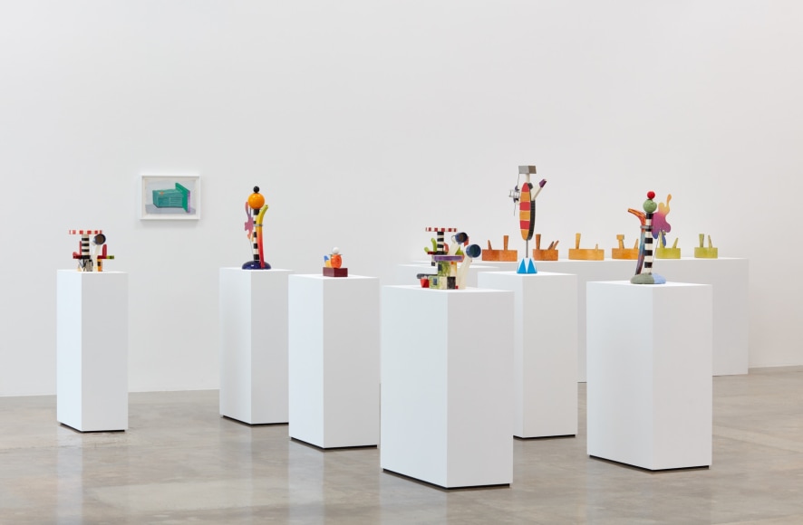 Installation view of &quot;Peter Shire: Drawings, Impossible Teapots, Furniture &amp; Sculpture&quot; at Kayne Griffin Corcoran, Los Angeles