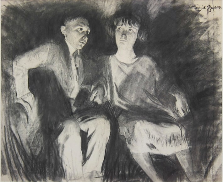 Daniel Garber - Young Man and Woman, circa 1920s