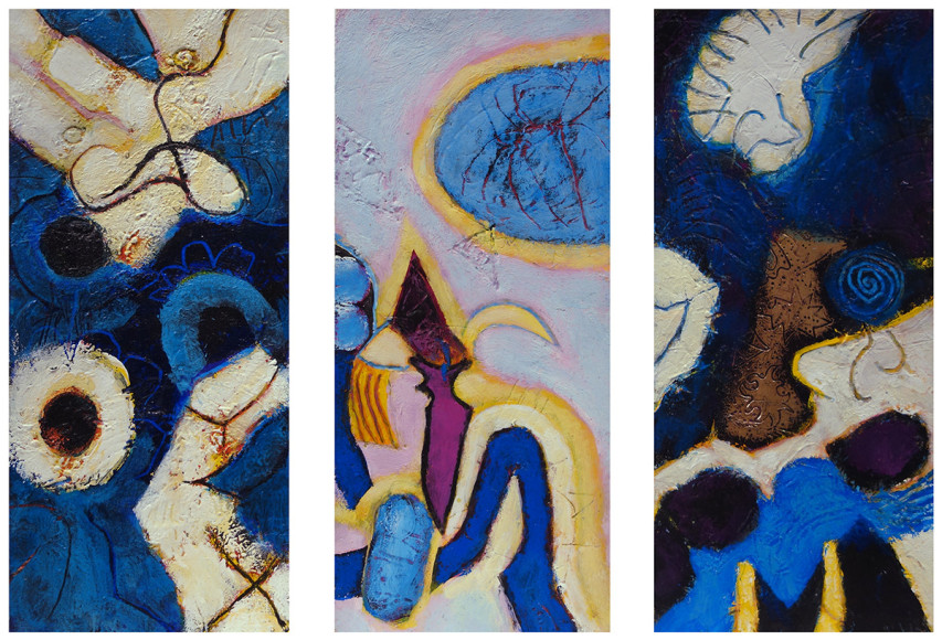 William Scharf, Wisconsin Relics, The Deafened Day, King Fall (From left to right), 2002-4, 2005, 2007 (From left to right)