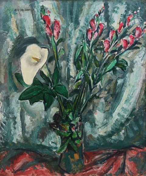 Alfred H. Maurer (1868-1932) Floral Still Life with Calla Lily, circa 1926&ndash;8