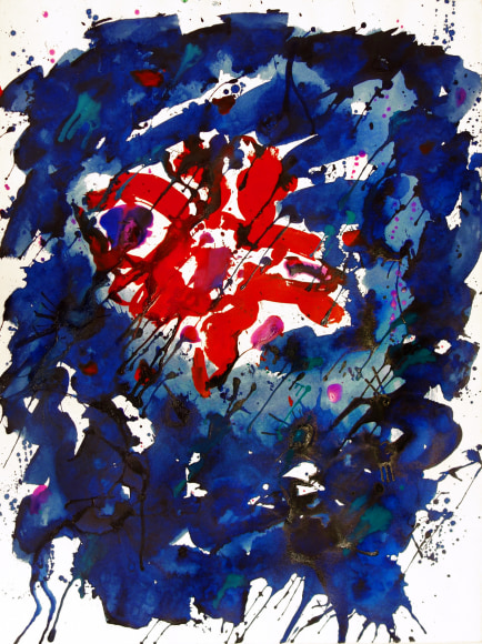 Sam Francis (1923-1994) A Falling Star Turning into a Flower, 1982