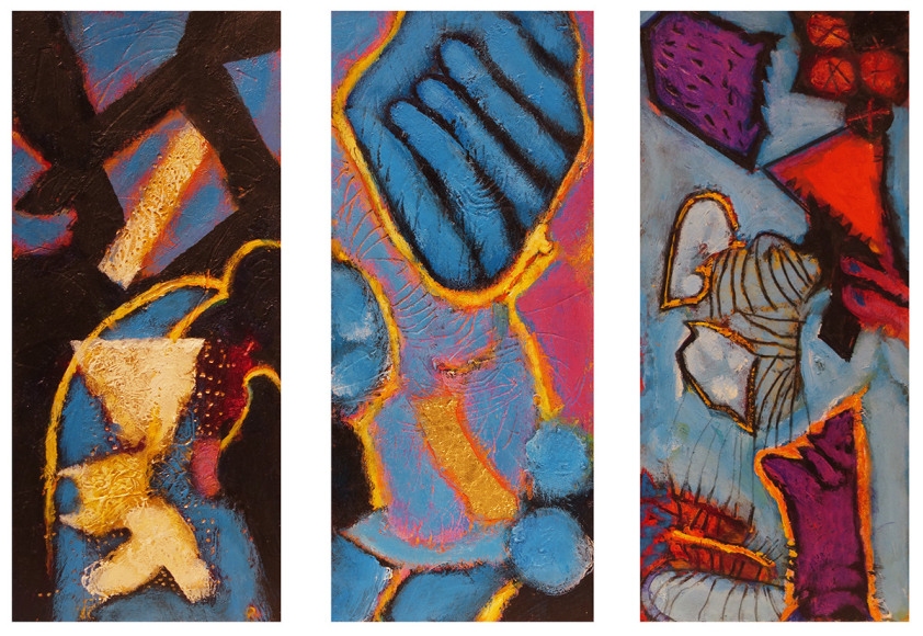 William Scharf, Cauldron Altar, Irth Hast, The Her Moth (From left to right), 2005-6, 2006, 2007 (From left to right)