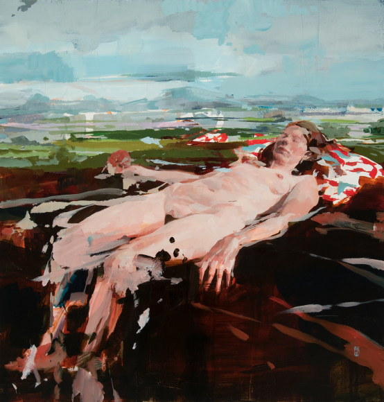 Alex Kanevsky (b. 1963) Model with Apple and the Planes, 2018