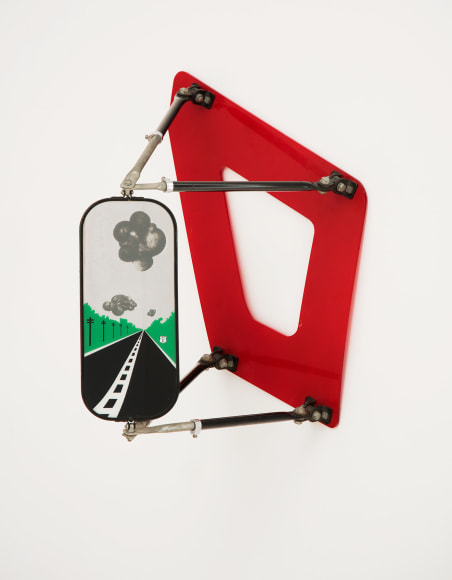 Allan D'Arcangelo (1930-1998) Landscape on Bus Mirror, 1970