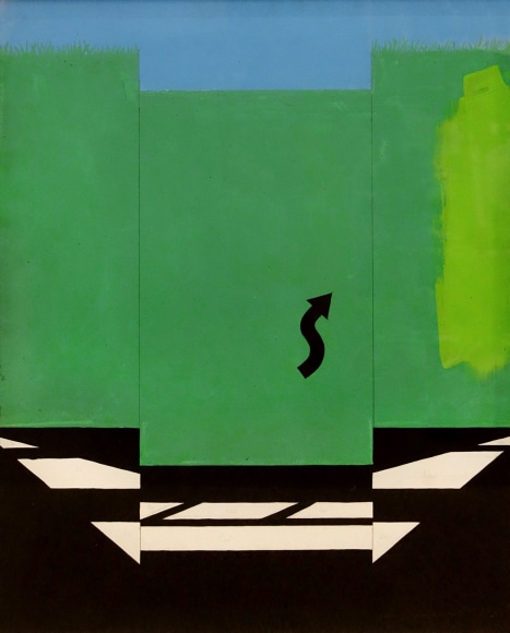 Allan D'Arcangelo - Original study for the silkscreen, U.S. Highway 1, 1965
