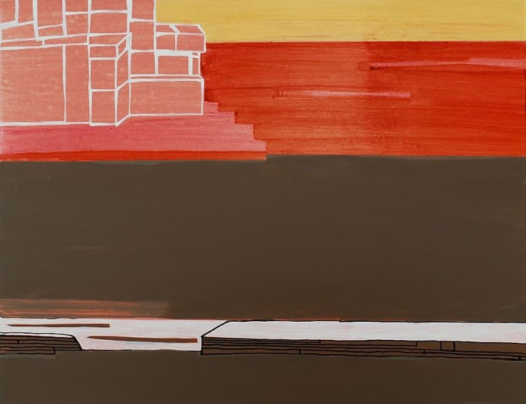 Frances Barth West Mirage, 2009  Acrylic on panel  16.5 x 21.5&quot;