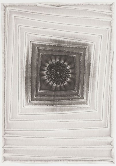 Sohan Qadri, Bija V, 2009, ink and dye on paper, 99 x 69 cm (39 x 27 inches)